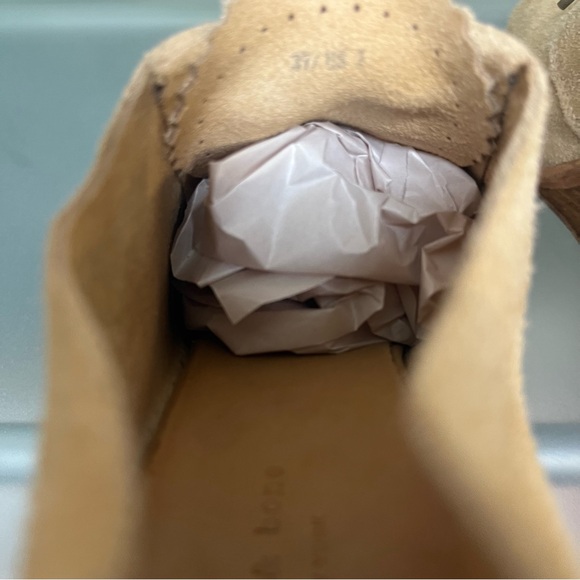 Rag & Bone Sunderland Lace Up Wedge Pumps Ladies Size 37 / 7 Sand Suede Heels - Picture 9 of 10